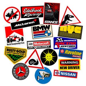 برچسب خودرو ماسا دیزاین طرح Racing کد CA007 مجموعه 18 عددی
