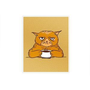 استیکر تزئینی موبایل و تبلت ماسا دیزاین مدل stkv0286 طرح cat coffee