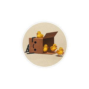 استیکر لپ تاپ ماسا دیزاین طرح جعبه جوجه مدل STK546