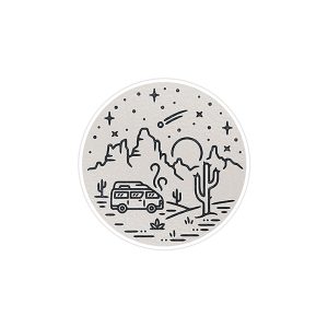 استیکر لپ تاپ ماسا دیزاین طرح Caravan مدل STK665