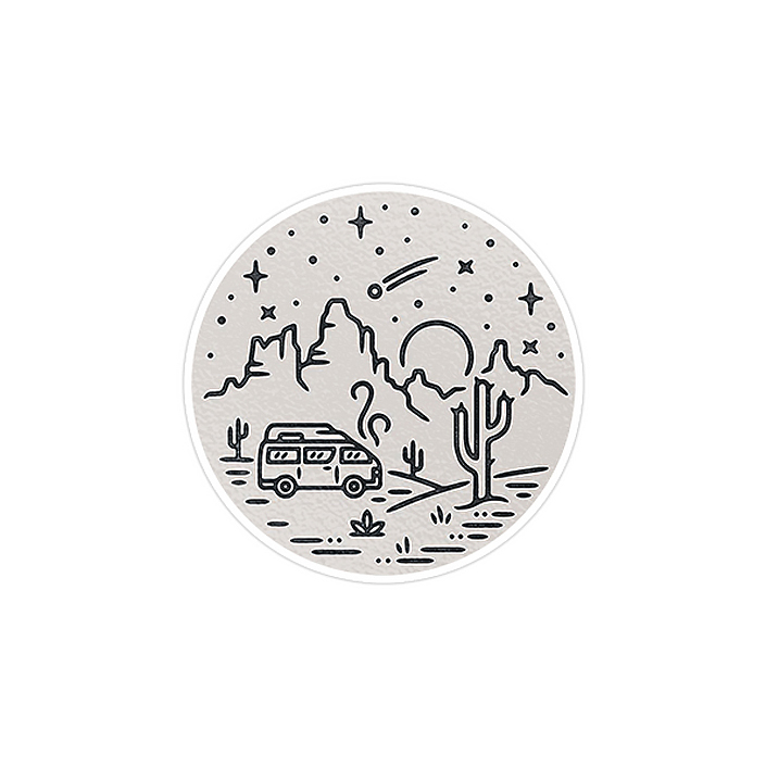 استیکر لپ تاپ ماسا دیزاین طرح Caravan مدل STK665