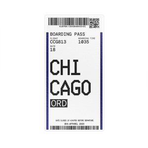 استیکر لپ تاپ ماسا دیزاین طرح تیکت Chicago مدل STK1425
