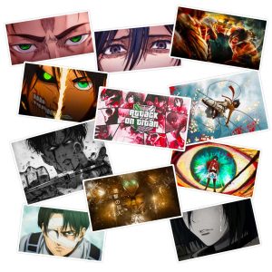 استیکر لپ تاپ ماسا دیزاین طرح Attack on Titan کد COLS124 مجموعه 11 عددی