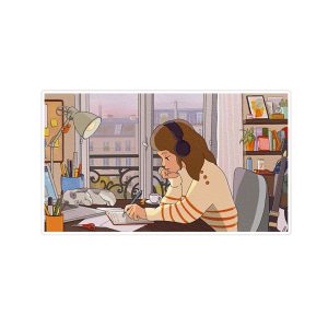 استیکر لپ تاپ ماسا دیزاین طرح Lofi مدل STK1574