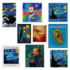 استیکر لپ تاپ ماسا دیزاین طرح Vincent van Gogh کد COLSA مجموعه 9 عددی
