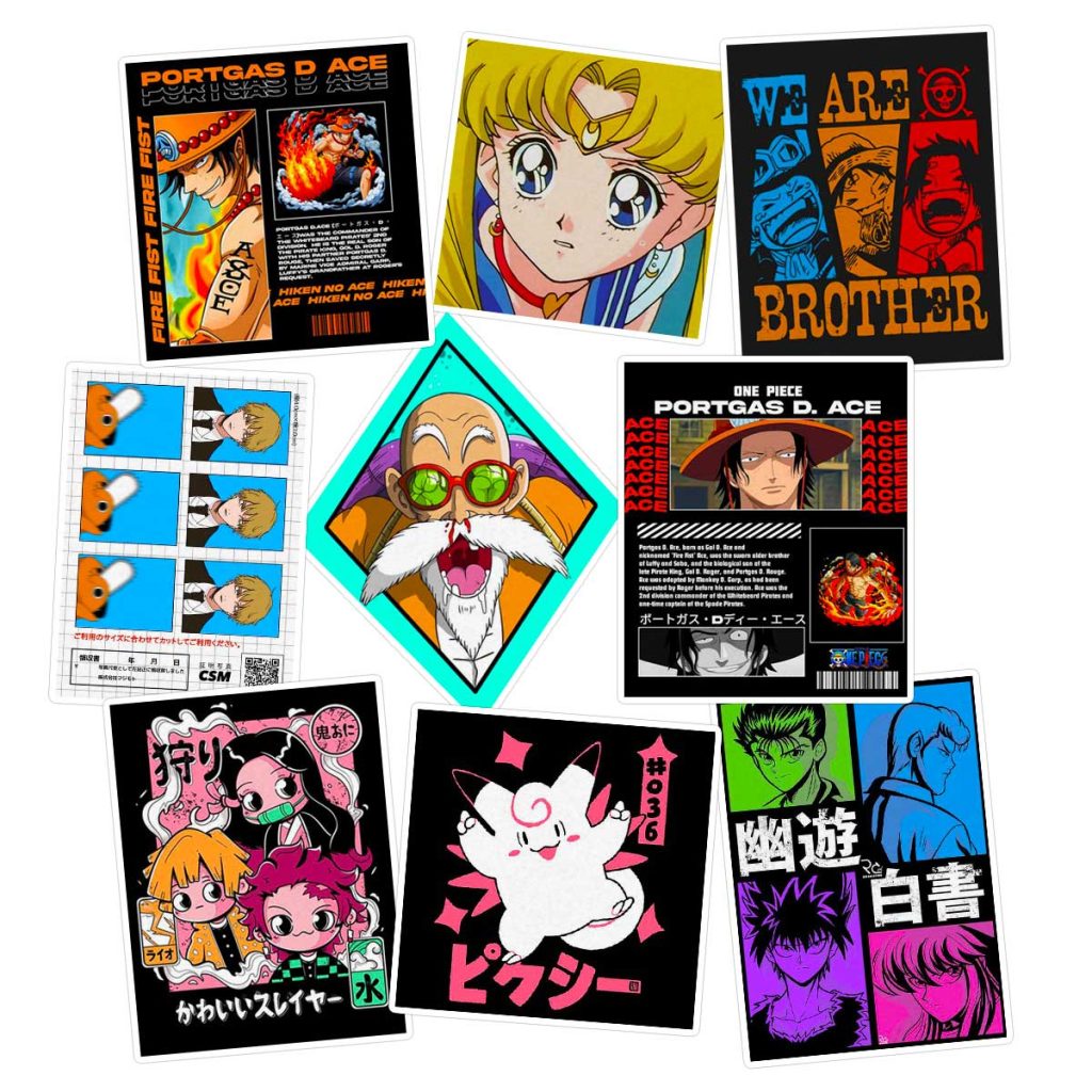 استیکر لپ تاپ ماسا دیزاین طرح ANIME کد COLS93 مجموعه 9 عددی