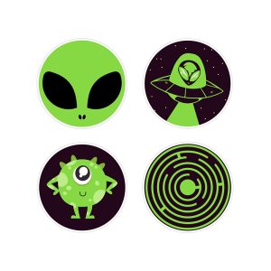 استیکر لپ تاپ ماسا دیزاین طرح alien کد COL036 مجموعه 4 عددی