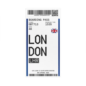 استیکر لپ تاپ ماسا دیزاین طرح تیکت London مدل STK1423