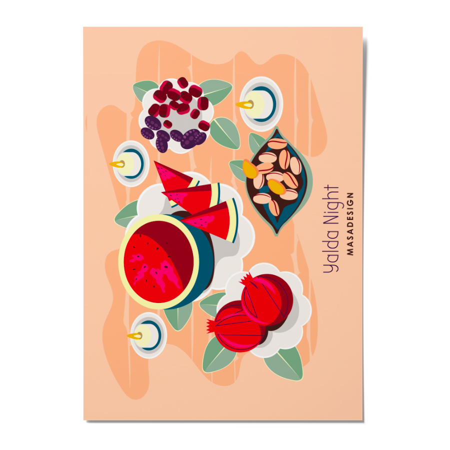 کارت پستال ماسا دیزاین مدل POSTSM115 شب یلدا