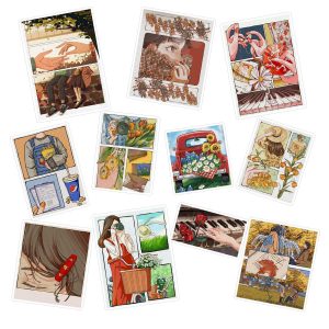 استیکر لپ تاپ ماسا دیزاین طرح GIRL کد COLSA مجموعه 11 عددی