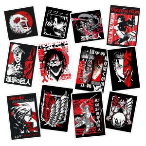 استیکر لپ تاپ ماسا دیزاین طرح attack on titan کد COLS111 مجموعه 12 عددی