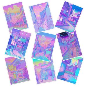 استیکر لپ تاپ ماسا دیزاین طرح cat کد SAM104 مجموعه 9 عددی