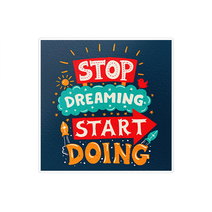 استیکر لپ تاپ ماسا دیزاین طرح stop dreaming start doing مدل STKA00447