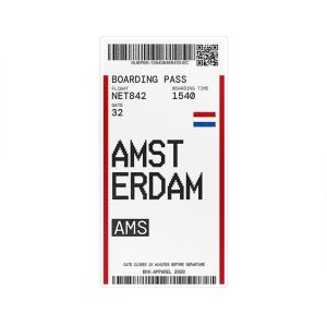 استیکر لپ تاپ ماسا دیزاین طرح تیکت Amsterdam مدل STK1427