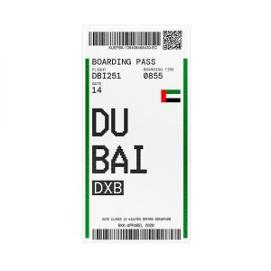 استیکر لپ تاپ ماسا دیزاین طرح تیکت Dubai مدل STK1424