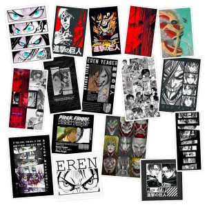 استیکر لپ تاپ ماسا دیزاین طرح Attack on Titan کد COLS120 مجموعه 16 عددی